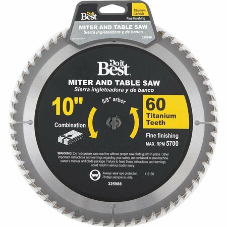 ALL-SOURCE Professional 10 In. 60-Tooth Fine Crosscut/Plywood Circular Saw Blade 415781DB